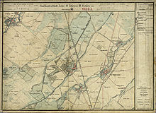 Trumau (links oben) und Umgebung um 1873 (Aufnahmeblatt der Landesaufnahme)