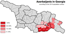 Azerbaijanis in Georgia by districts, 2002
