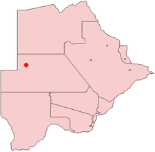 Localização de Ghanzi em Botswana