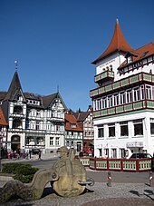 Blick auf das Gildehaus und das Hotel Kronprinz