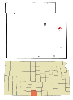 Barber County Kansas Incorporated and Unincorporated areas Sharon Highlighted.svg
