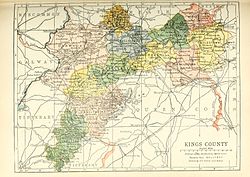 Baronies of County Offaly. Clonlisk is shaded green.