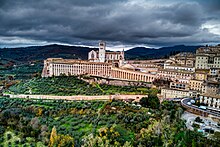 Basilica, as seen from the valley below. BasilicaDiSanFrancescoAssisiDec132023 04.jpg