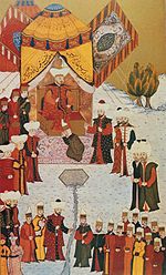 Bayezit proclamé sultan - miniature du XVe siècle.jpg