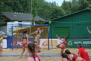 Deutsch: Beachhandball Europameisterschaften 2019 (Beach handball Euro); Tag 3: 4. Juli 2019 – Frauen, Platzierungsrunde Gruppe IV, Russland-Slowenien 2:0 (18:11, 20:16) English: Beach handball Euro; Day 3: 4 July 2019 – Women Consolation Round Group IV – Russia-Slovenia 2:0 (18:11, 20:16)