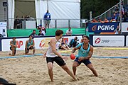 Deutsch: Beachhandball Europameisterschaften 2019 (Beach handball Euro); Tag 6: 7. Juli 2019 – Männerfinale, Dänemark-Norwegen 2:0 (25:18, 19:16) English: Beach handball Euro; Day 6: 7 July 2019 – Men's Final – Denmark-Norway 2:0 (25:18, 19:16)