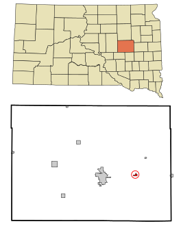 Beadle County South Dakota Incorporated and Unincorporated areas Cavour Highlighted.svg