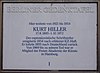 Plaque commémorative de Berlin pour Kurt Hiller, Berlin, Hähnelstrasse 9.jpg