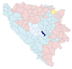 Lage von Kiseljak in Bosnien und Herzegowina