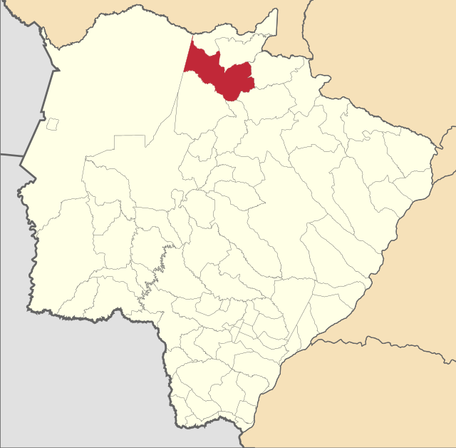 Localização de Coxim em Mato Grosso do Sul