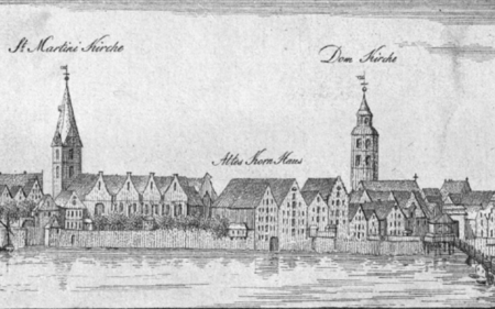 Bremen 1796 Weser Altes Kornhaus, Martinikirche, Dom