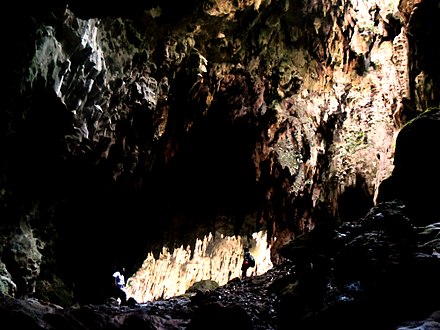 Inside the firth chamber of Callao Cave, where the remains of the Callao Man were discovered.