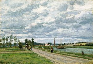 The banks of the Oise near Pontoise (Camille Pissarro)