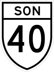Shield for Sonora State Highway 40, using the typical design in almost all states Sonora 40.svg