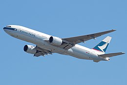 Cathay Pacific Boeing 777-200; B-HNL@HKG.jpg