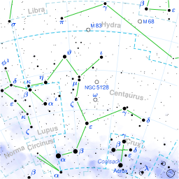 Centaurus constellation map