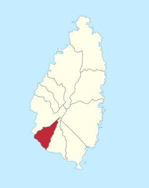 Location of the quarter on St. Lucia