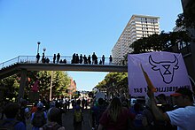 Animal Rebellion protesters at the September 2019 climate strikes in San Francisco. Climate Strike San Francisco (48785820417).jpg