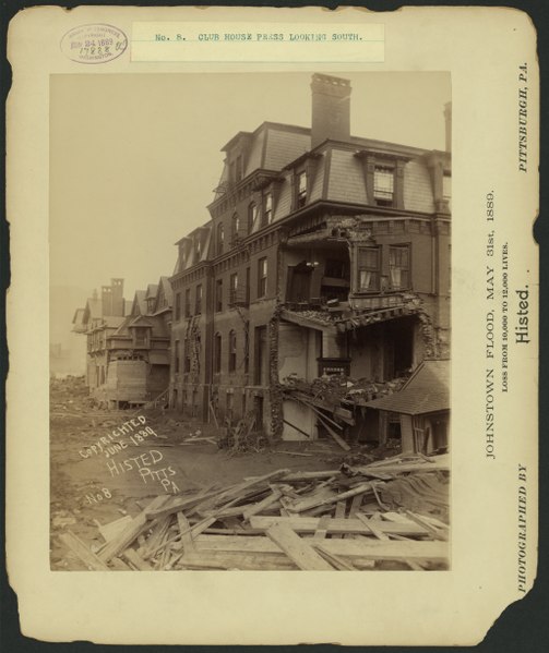 File:Club house press looking south, Johnstown Flood, May 31st, 1889.tif