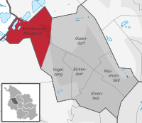 Lage des Stadtteils Bocklemünd/Mengenich im Stadtbezirk Ehrenfeld