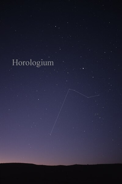 The constellation Horologium as it can be seen by the naked eye