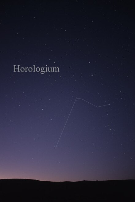 The constellation Horologium as it can be seen by the naked eye