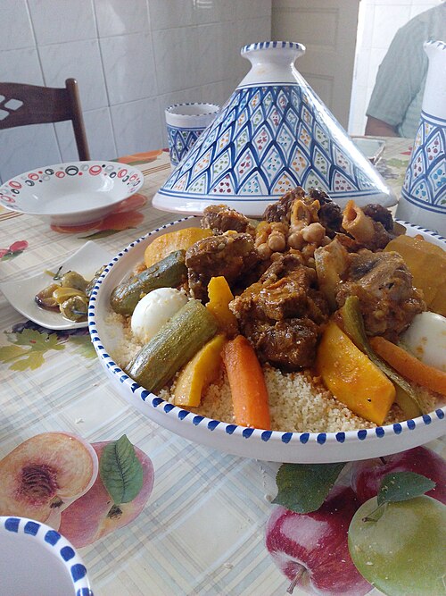 Couscous, often considered the national dish of Algeria