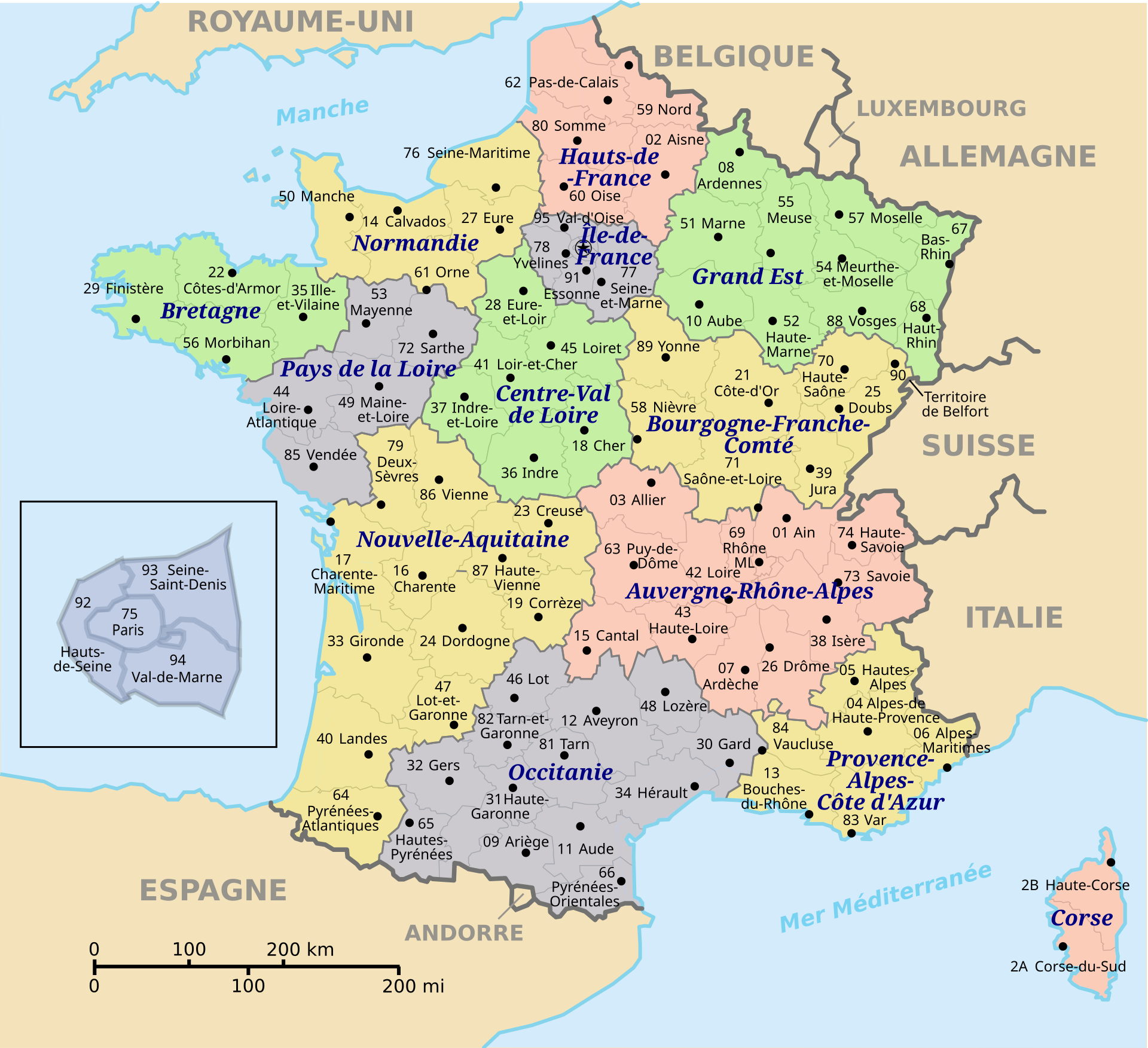 Cartes vectorielles France