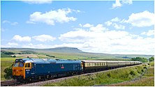 D400 Fearless, the first Class 50 to be built in 1967, seen here on the Settle & Carlisle Railway, 2022