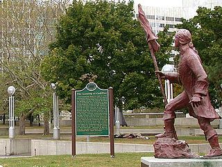 Statue de Lamothe-Cadillac à Détroit (Michigan).