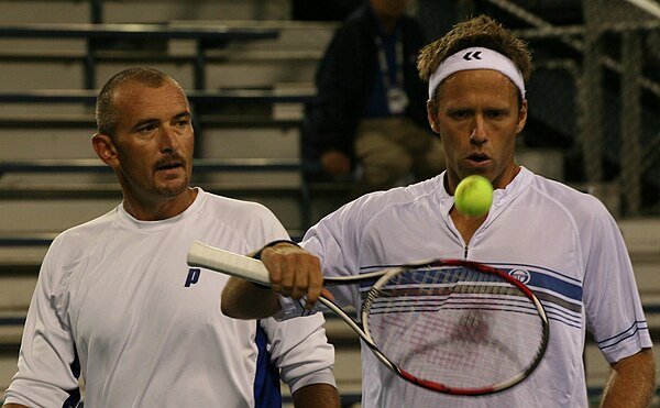 Martin Damm (left), with doubles partner Robert Lindstedt (right)