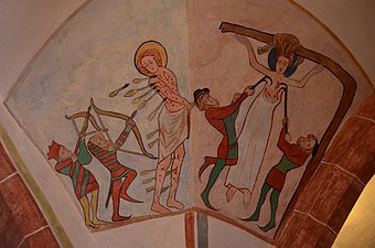 Fresco martelaarschap HH. Sebastiaan en Margaretha