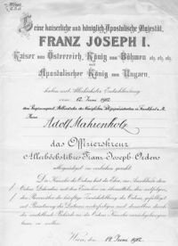 Diploma uit 1912