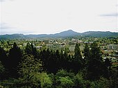 Vista della città di Eugene, Oregon