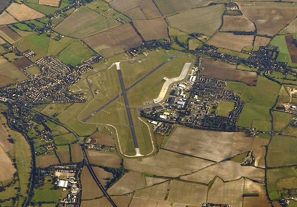 Benson village (left) and RAF Benson (centre and right) from the air