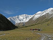 Der Alpenhauptkamm (hier im Bereich des Pfossentals) bildet die Nordgrenze Südtirols.