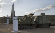 A Bv 410 with Giraffe 1X radar and Diehl ML-98 IRIS-T SLS launcher on ILA 2018 Eldenhet 98 IRIS-T SLS.png