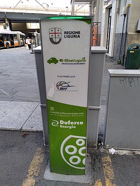 Electric vehicle charging network in Genova