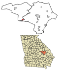 Thumbnail for File:Emanuel County and Johnson County Georgia Incorporated and Unincorporated areas Adrian Highlighted 1300660.svg