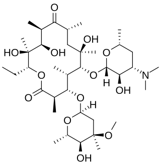 <span class="mw-page-title-main">Erythromycin</span> Antibiotic medication