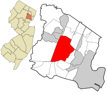 Essex County New Jersey incorporated and unincorporated areas West Orange highlighted.svg