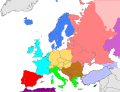 L'Europe de l'Est (rouge clair) d'après The World Factbook de la CIA.