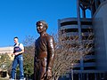 Yell Leaders leading yells at the 12th Man Statue