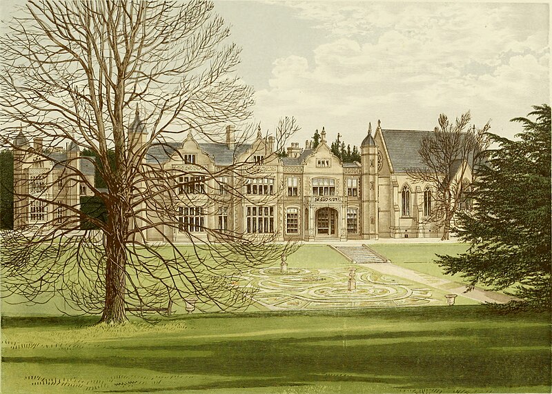 File:Exton House, from, A series of picturesque views of seats of the noblemen and gentlemen of Great Britain and Ireland (1840).jpg