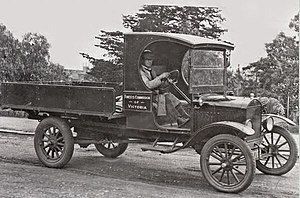 A limited road network and access to vehicles defined forest district boundaries for many years. Ford Model TT with C cab - Circa 1924. Source: Brian Fry. FCV Ford TT model with C cab - Circa 1924.jpg