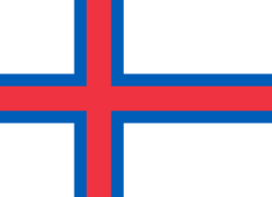 Merkið - The Sign - Das Zeichen - Mærket. Føroya Flagg - Flag of the Faroes - Flagge der Färöer - Færøernes Flag - Flaga Wysp Owczych
