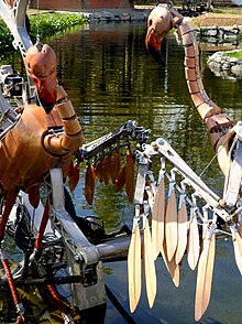 Couple de flamants roses des Animaux de la place Napoléon à La Roche-sur-Yon