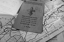 Flyer and map of Kandersteg distributed to the participants of the 4th International Scout Conference 1926. Fourth International Scout Conference, Kandersteg August 1926.jpg
