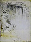 Архитектор Жак Суффло перед церковью Св. Женевьевы. Ок. 1760 г. Бумага, карандаш, кисть, коричневые чернила и акварель. Музей Бойманса — ван Бёнингена, Роттердам
