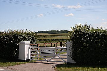 Gateway to grazing fields This gateway is directly opposite the main entrance to Lanwades Stud, off the B1085. Racehorses graze in these private fields. Gateway to grazing fields - geograph.org.uk - 1355437.jpg